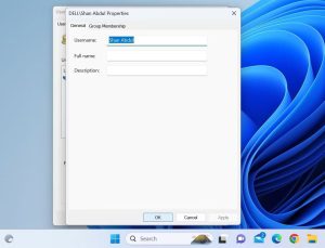 Nhấp vào OK sau khi thêm tên mới vào cửa sổ User Accounts