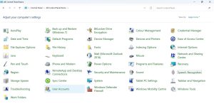 Chuyển đến User Accounts trong Windows Control Panel